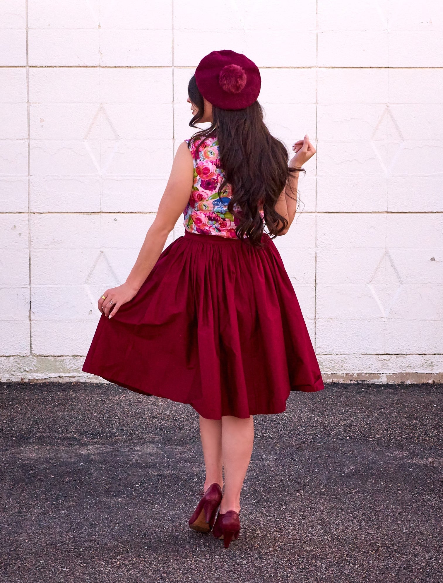 Watercolor Floral Bow Top - XS only, 1 left!