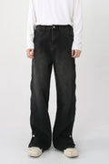 Side Slit Baggy Jeans with Pockets