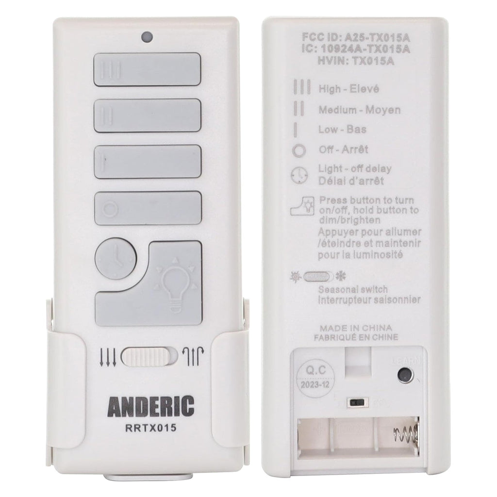 Anderic RRTX015 Replacement Ceiling Fan Remote Control for Harbor Breeze A25-TX015A