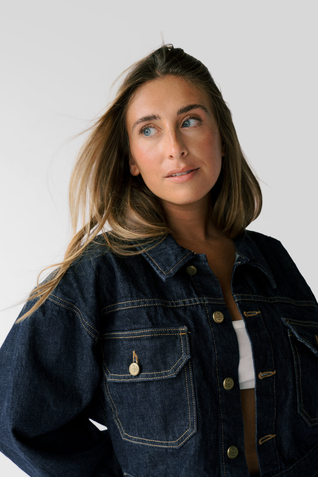 Petite Boxy Cropped Jacket - The Miri Jacket in Indigo