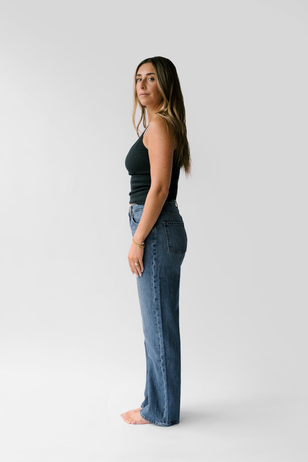 Petite High-Rise Relaxed Straight Leg Jean - The Maddy in Sapphire