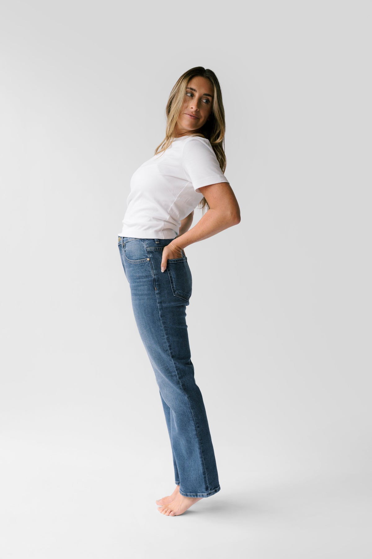 Petite High-Rise Stovepipe Jean - The Kate in Sapphire