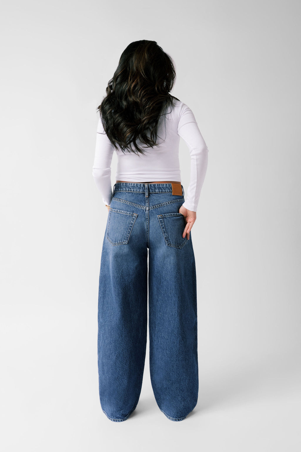 Petite Mid-Rise Baggy Jean - The Kiki in Sapphire