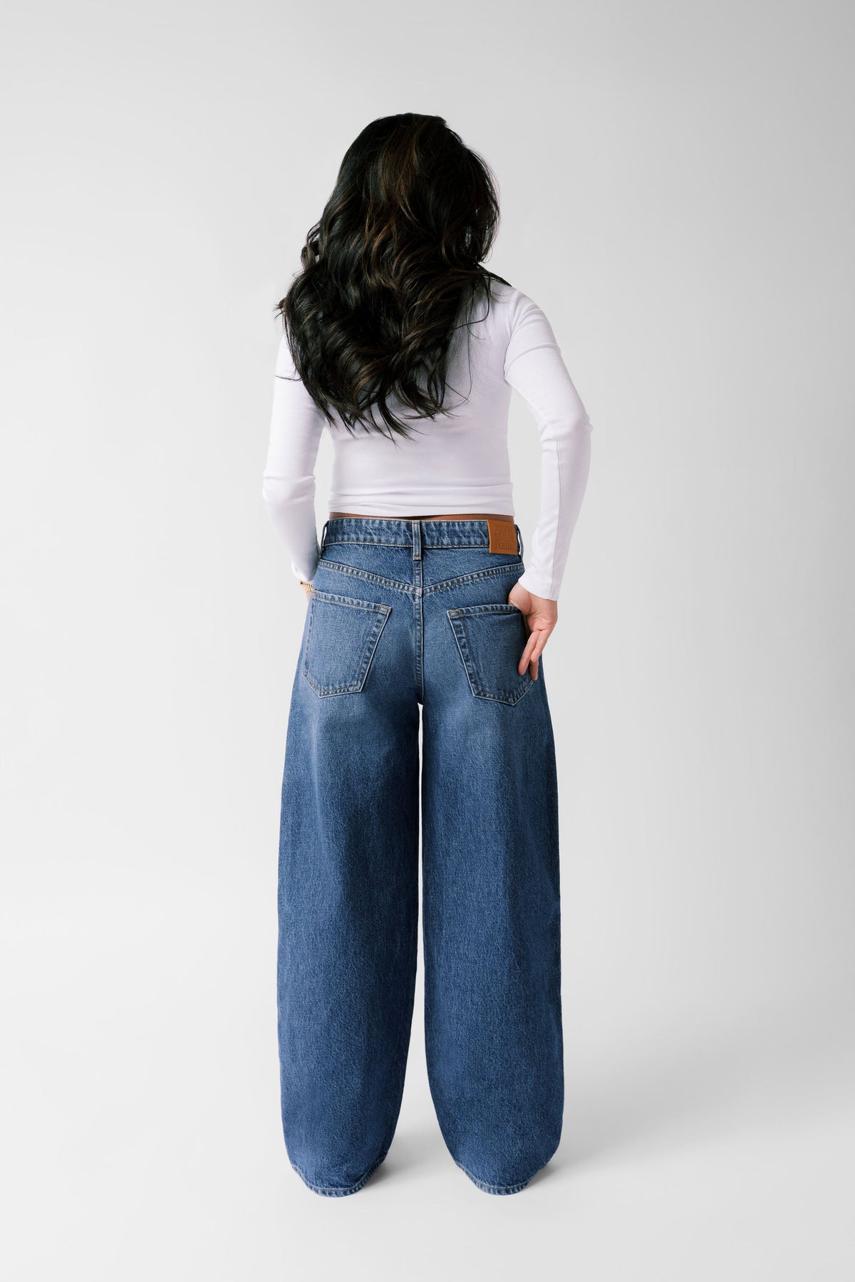 Petite Mid-Rise Baggy Jean - The Kiki in Sapphire