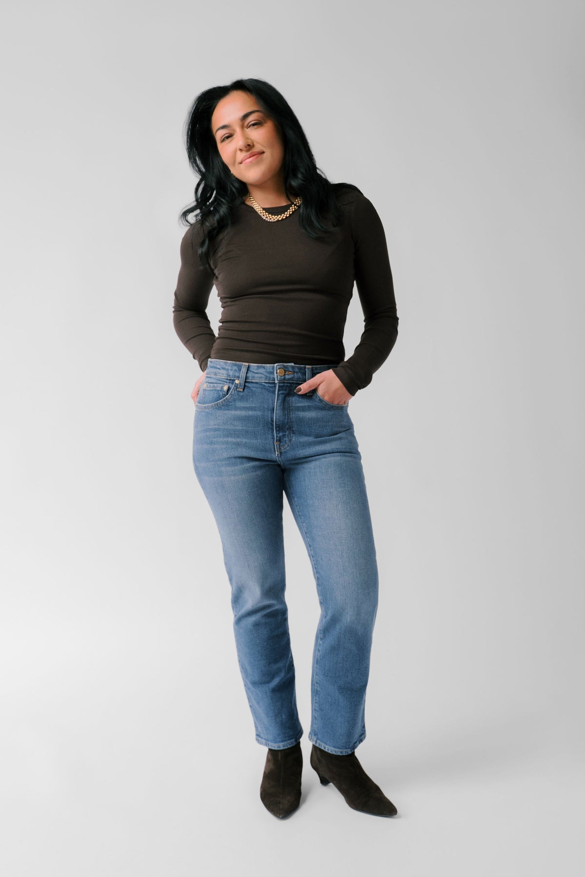 Petite Cropped Straight Jean - The Gabi in Royal