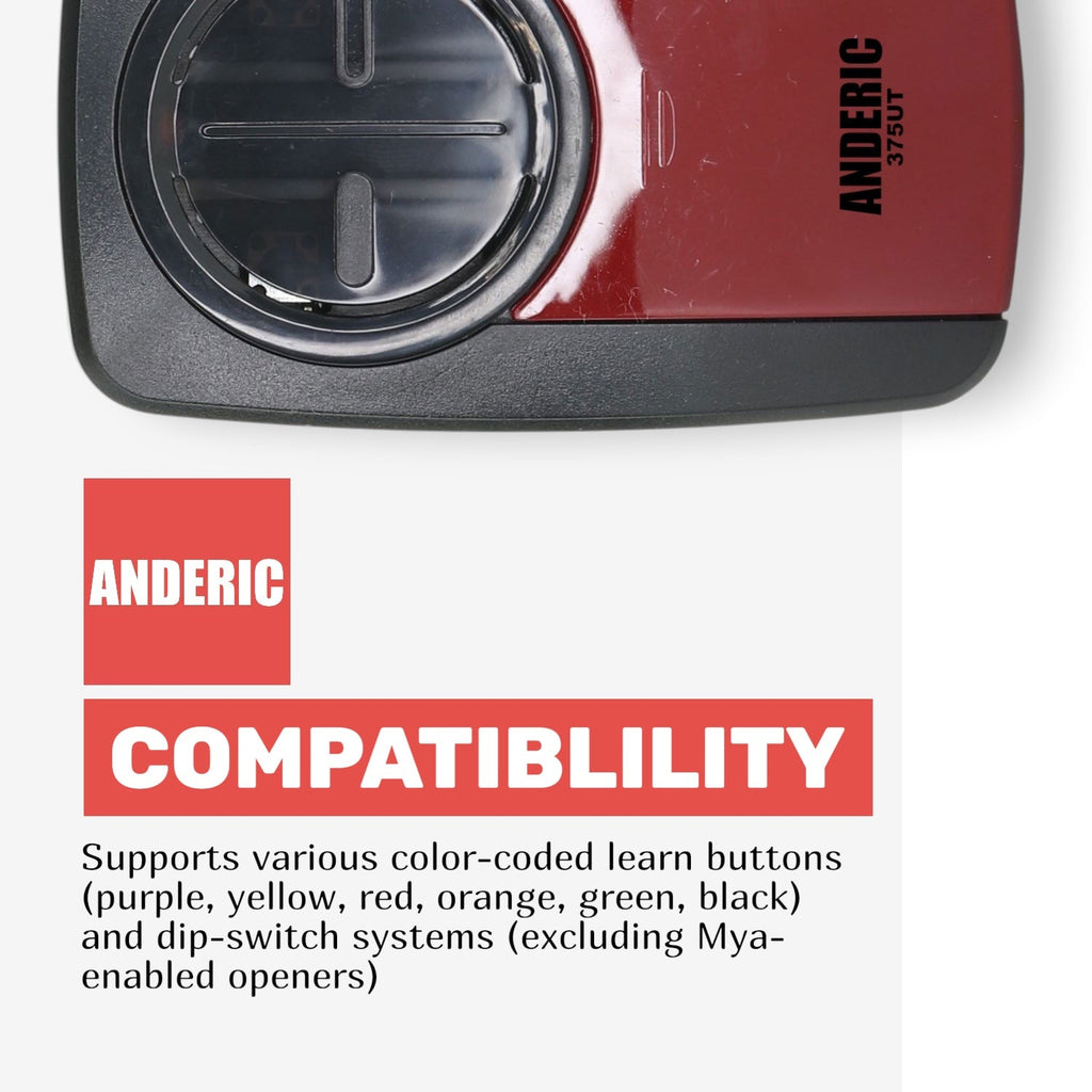 Anderic 375UT-2button Universal 2-Button Garage Door Opener Remote Control for LiftMaster, Chamberlain, Genie, Craftsman, Linear, and Wayne Dalton