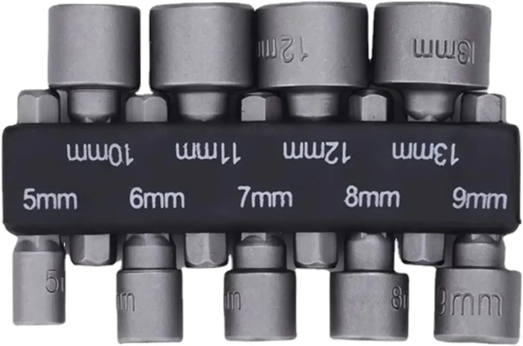 9pcs 5mm-13mm Hex Socket Set Nut Driver Screwdriver Bits Sleeve Nozzles Schroevendraaier Tools Socket Wrenches for DIY Repair
