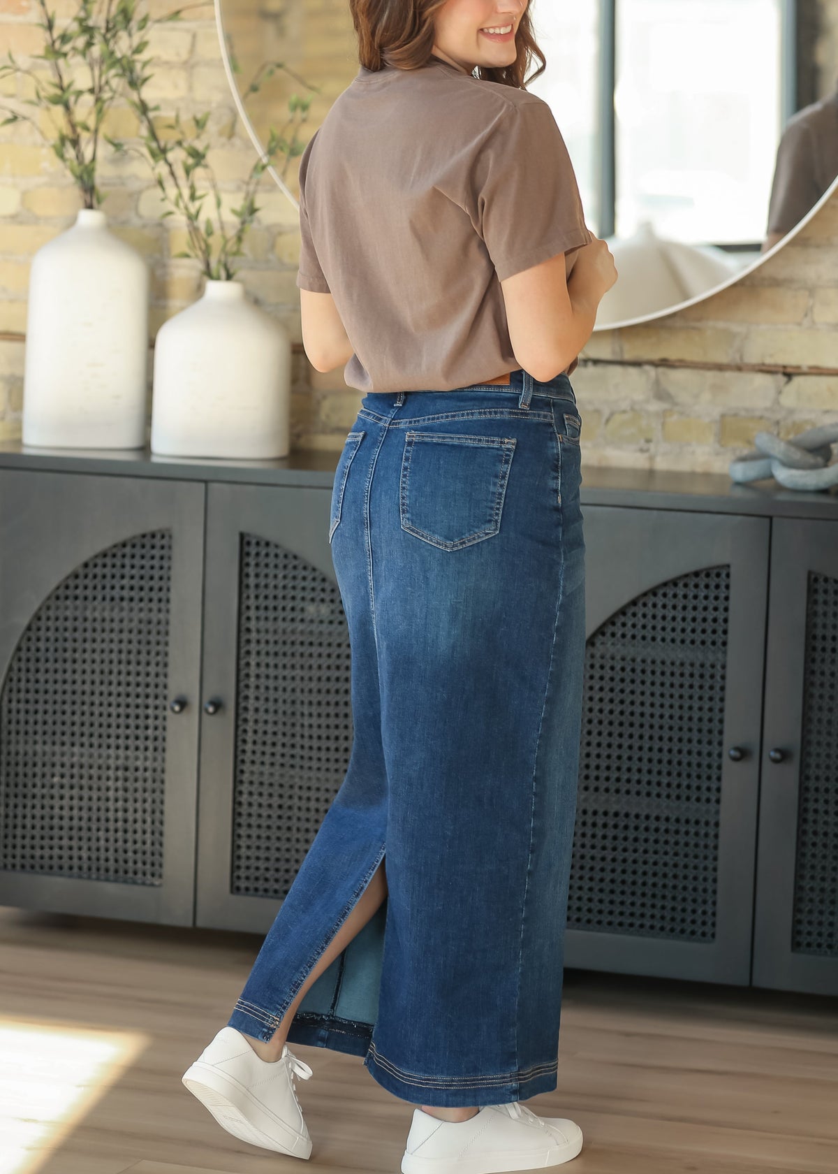 Bria Dark Wash Denim Maxi Skirt - FINAL SALE