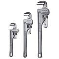 3-Piece Pipe Wrench Set, 10" 14" 18" Aluminum Straight Pipe Wrench, Adjustable Plumbing Wrench, with High Strength Jaw and Ergonomic Handle, Hangable Design, for Water Pipes, Automotive Repairs