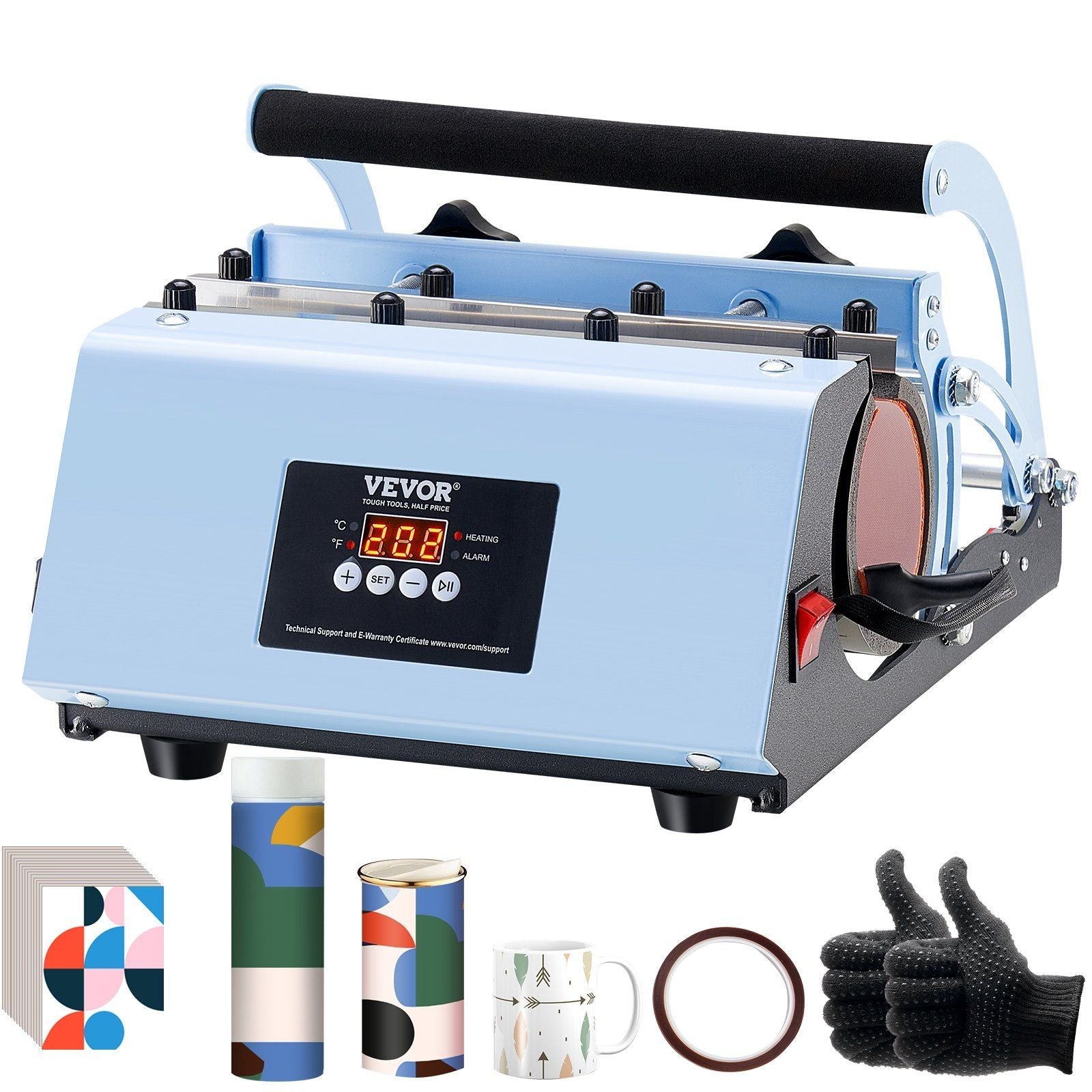 Tumbler Heat Press Machine 11-30oz Mug Press Sublimation Tumblers Blue