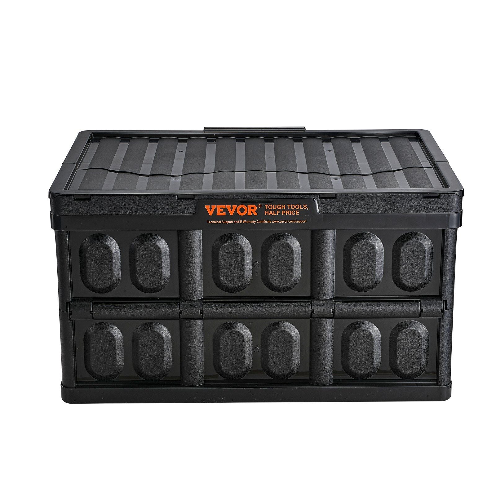 Collapsible Storage Bins with Lids, 45L 3 Packs, Folding Plastic Stackable Utility Crates with Handles, Large Heavy Duty Containers for Clothes, Toys, Books, Snack, Shoes, and Grocery Organizing