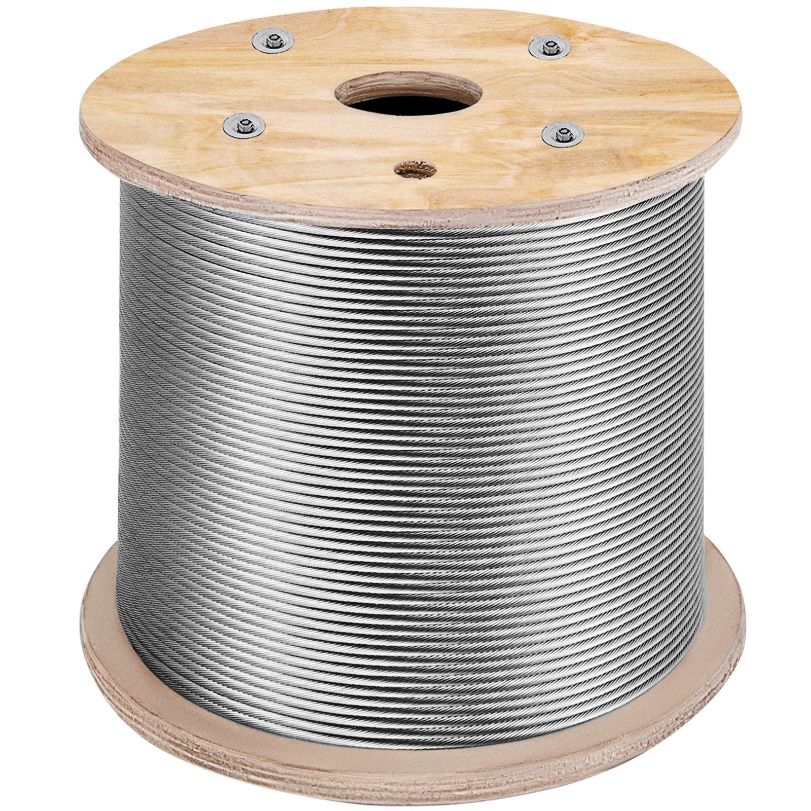 Stainless Steel Cable Railing 1/8"x 500ft, Wire Rope 316 Marine Grade, Braided Aircraft Cable 1x19 Strands Construction for Deck Rail Balusters Stair Handrail Porch Fence