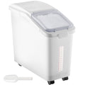 Ingredient Storage Bin, 11.4 Gallon Capacity Shelf Ingredient Bin, 280 Cup Flour Bins on Wheels Commercial Prosave Shelf-storage Ingredient Bin with Lid and Scoop Rice Bin for Kitchen White