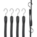 4 Pcs Flat Bungee Cord Set 20 mm Heavy Duty Bungee Straps with S-Hook 40"
