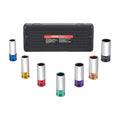 Lug Nut Impact Socket Set 1/2 in Drive Metric 6-Point Deep Socket 7PCS