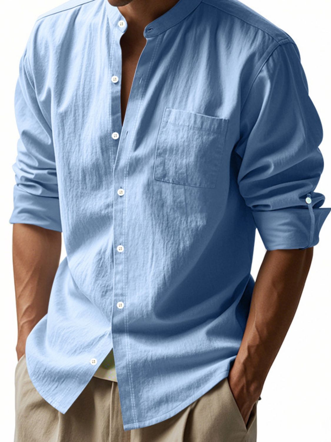 Men's Full Size Button Down Long Sleeve Shirt Plus Size