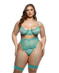 Butterfly Bliss Mint Green Bra & Garter Set