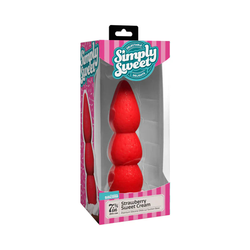 Simply Sweet Strawberry Sweet Cream Silicone Dildo
