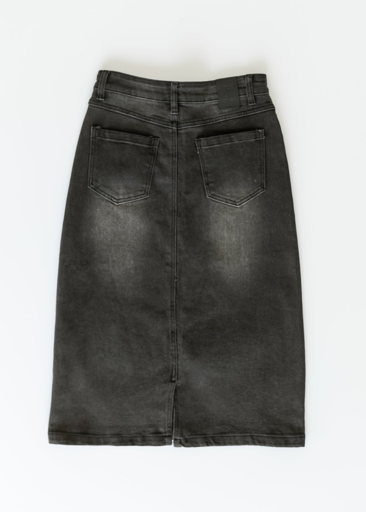 Tiffany Black Denim Midi Skirt - FINAL SALE